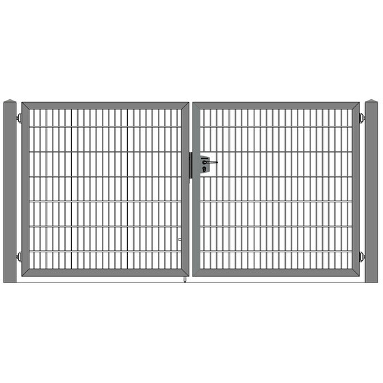 Tore 2 Flgel VARIO TREND MANUEL mit Pfosten 100x100  BREITE-4490 800 mm feuerverzinkt