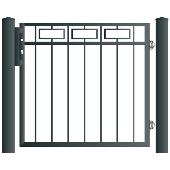 Gehtr EISENACH Breite 950 mm Ohne Pfosten 1000 mm ja  klinke - klinke RAL: DB 703 Eisenglimmer