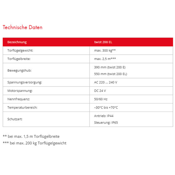 E-Antrieb Fa. Sommer Twist 200 EL 1-flgelig