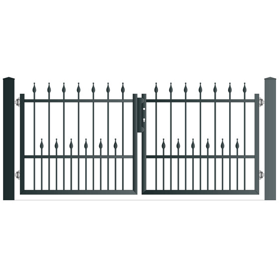 Zweiflgeltor COMISI Breite 3444 mm Ohne Pfosten