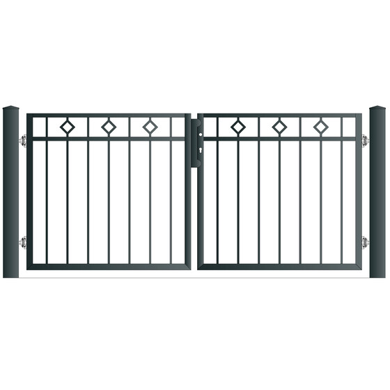 Zweiflgeltor MESSINA Breite 3444 mm Ohne Pfosten