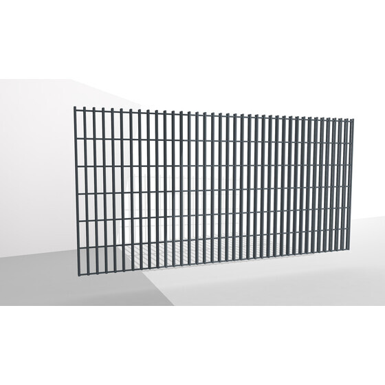 Doppelstabmatten RAL 6/5/6 - 2510mm breit ohne Pfosten 830mm RAL 7016 Anthrazit