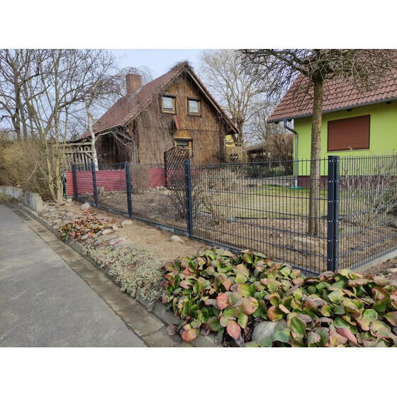 Doppelstabmatten RAL 6/5/6 - 2510mm breit ohne Pfosten 830mm RAL 7016 Anthrazit