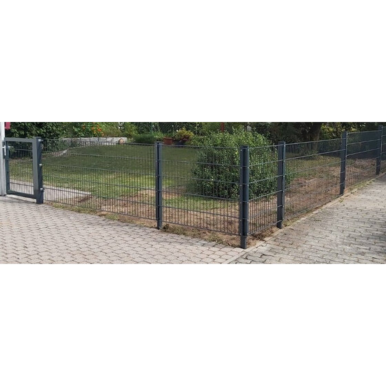 Doppelstabmatten RAL 6/5/6 - 2510mm breit ohne Pfosten 1630mm RAL 7016 Anthrazit