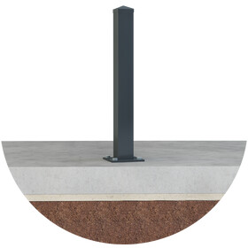 Stahl Pfosten mit Platte 80x80 Fr Zaun