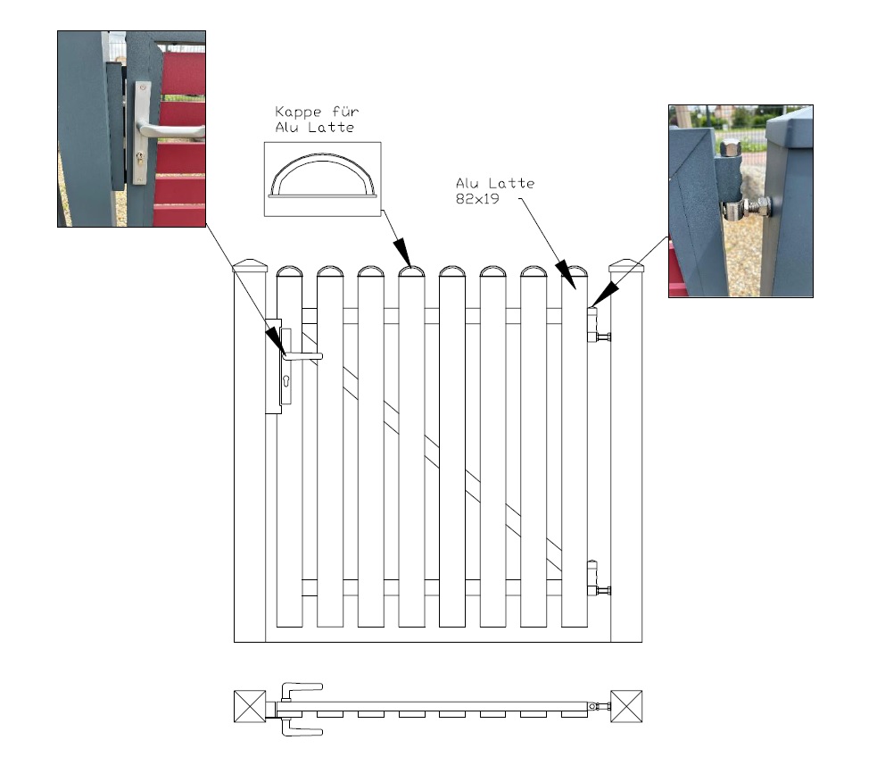 Pforte aus Aluminium